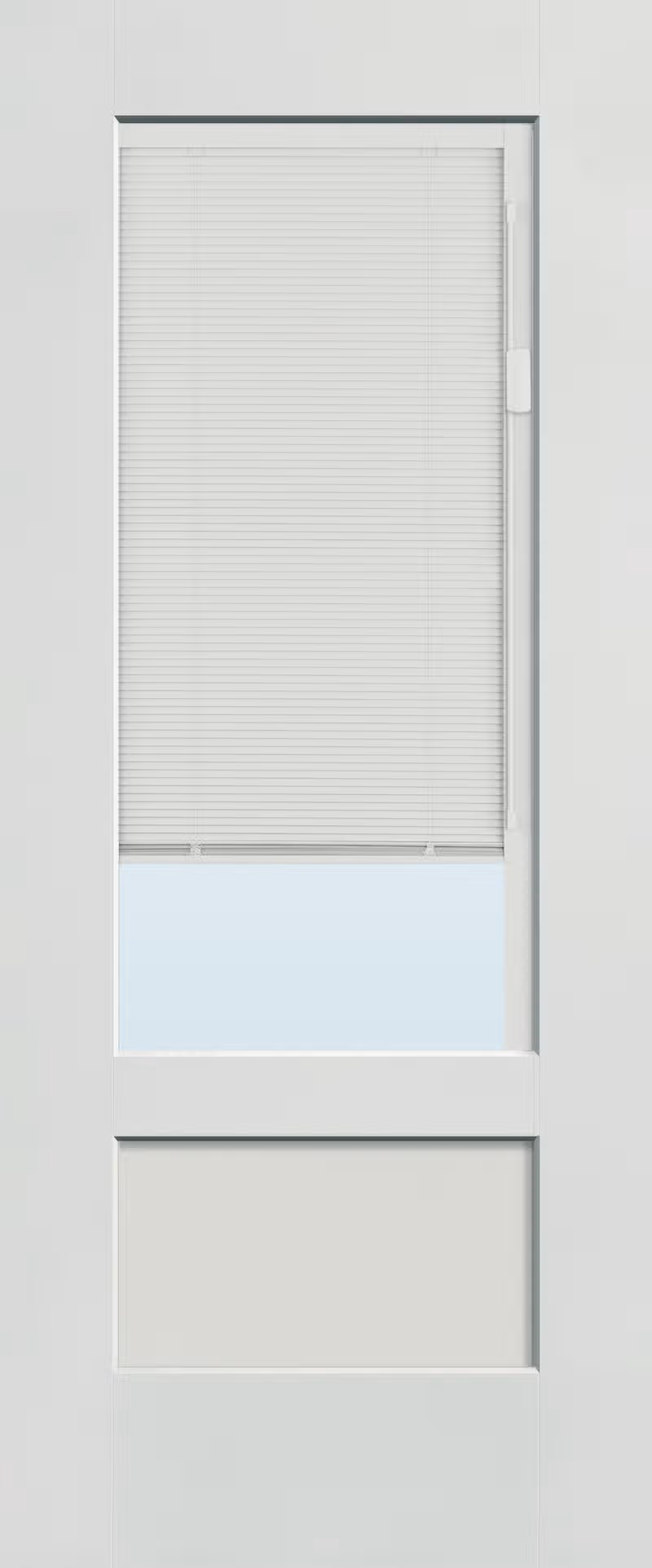 Shaker Flush Glazed, 3/4 lite · White Blinds